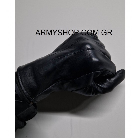 Γάντια δερμάτινα μαύρα