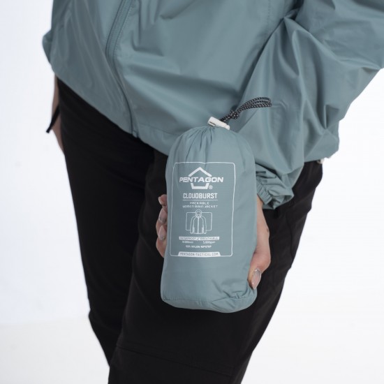 Cloudburst Packable Woman Rain Jacket Pentagon
