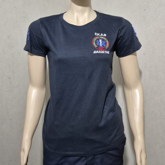 T-Shirt navy woman ΕΚΑΒ