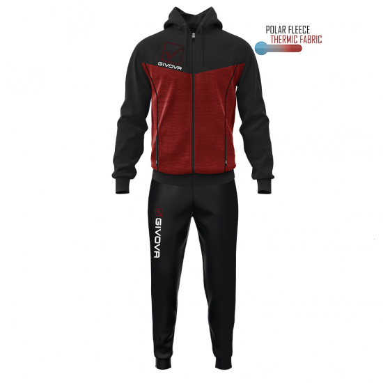 Tuta Visa Con Cappuccio Polarfleece black Givova